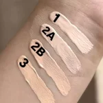 سواچ رنگ‌های ۱، ۲A، ۲B و ۳ کانسیلر دونامون روی پوست